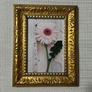 ULTIMA Vintage Style Gold Leaf Laser w/Drawn Silver Beads 5 x 7 Picture Frame